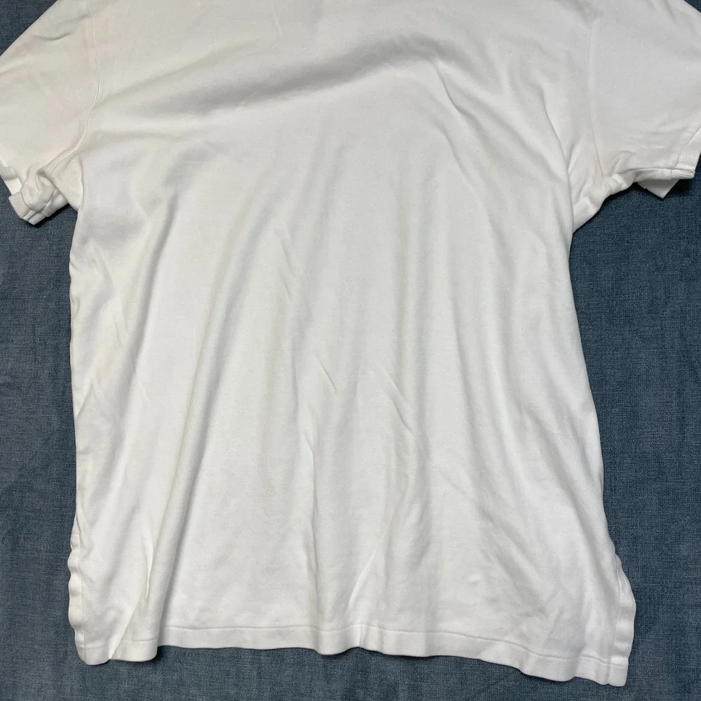 VTG Polo Ralph Lauren Polo Shirt Mens XL White Pony High Low Hem Tennis
